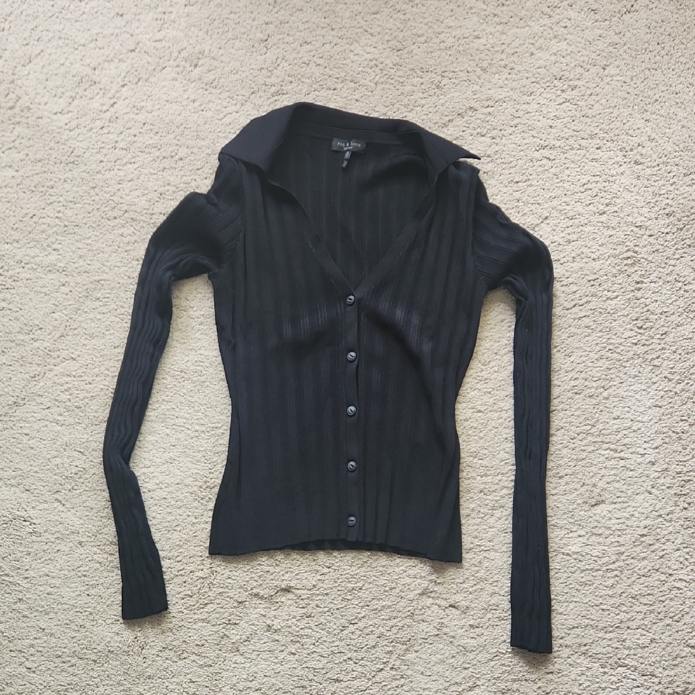 Rag & Bone Black Knit Top
